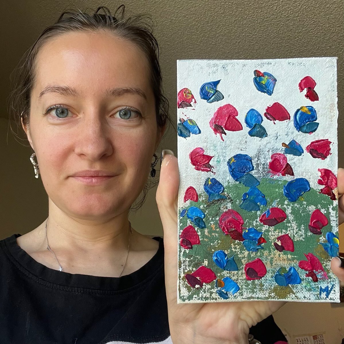 MargaryArtist's tweet photo. https://t.co/i8Vy34iMpV 

#AbstractPainting #Flower }Field #OriginalArt #Canvas 4x6 #Artwork #Impasto Oil #Floral Wall Art #Landscape Vertical Blue Red Pink byMargaryShopUSA https://t.co/cZYnxtBR67