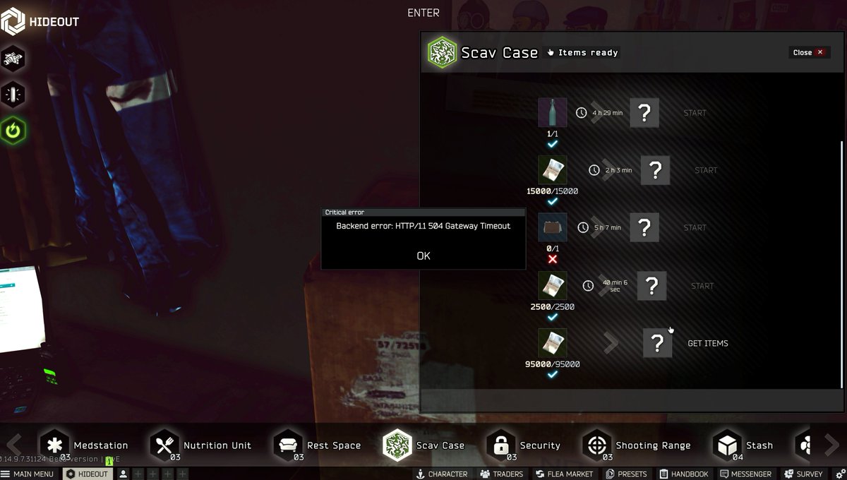 NeoHoffmann's tweet photo. @bstategames #EscapefromTarkov The "Bad Gateway Errors" in PVE are becoming a nuisance, occurring every five minutes, and rendering the game unplayable. It's a frustrating situation for players.
#NetworkErrors #games https://t.co/FDj1aV8HGh