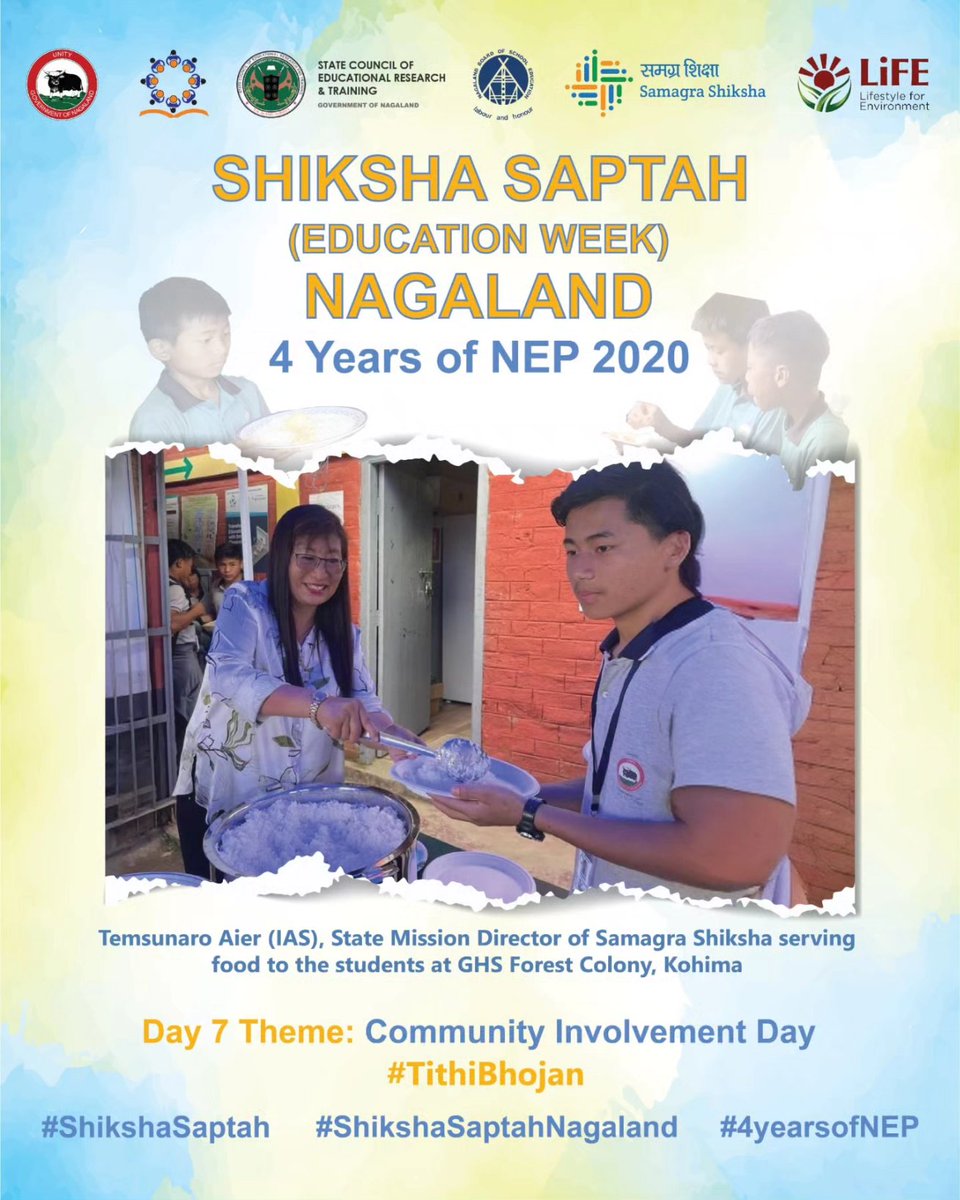 nectarnagaland's tweet image. Marking Day 7 (Community Involvement Day) of Shiksha Saptah (Education Week), officials from the Department of School Education sponsored and served food to students at various schools.

#ShikshaSaptahNagaland #4yearsofNEP #ShikshaSaptah #NEP2020 #SamagraShiksha #TithiBhojan