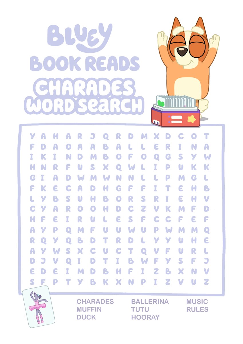 Bluey_Wiki's tweet photo. 🐶📷 Bluey needs your help to find all the words! What's the longest word you found? Tell us in the comments! (Game Part 14) | #bluey #bingo #bandit #chilli #heeler #blueytv #blueyfans #blueytoys #funny 

https://t.co/rrxVHBHJ0U https://t.co/Yc4ygrbXSg