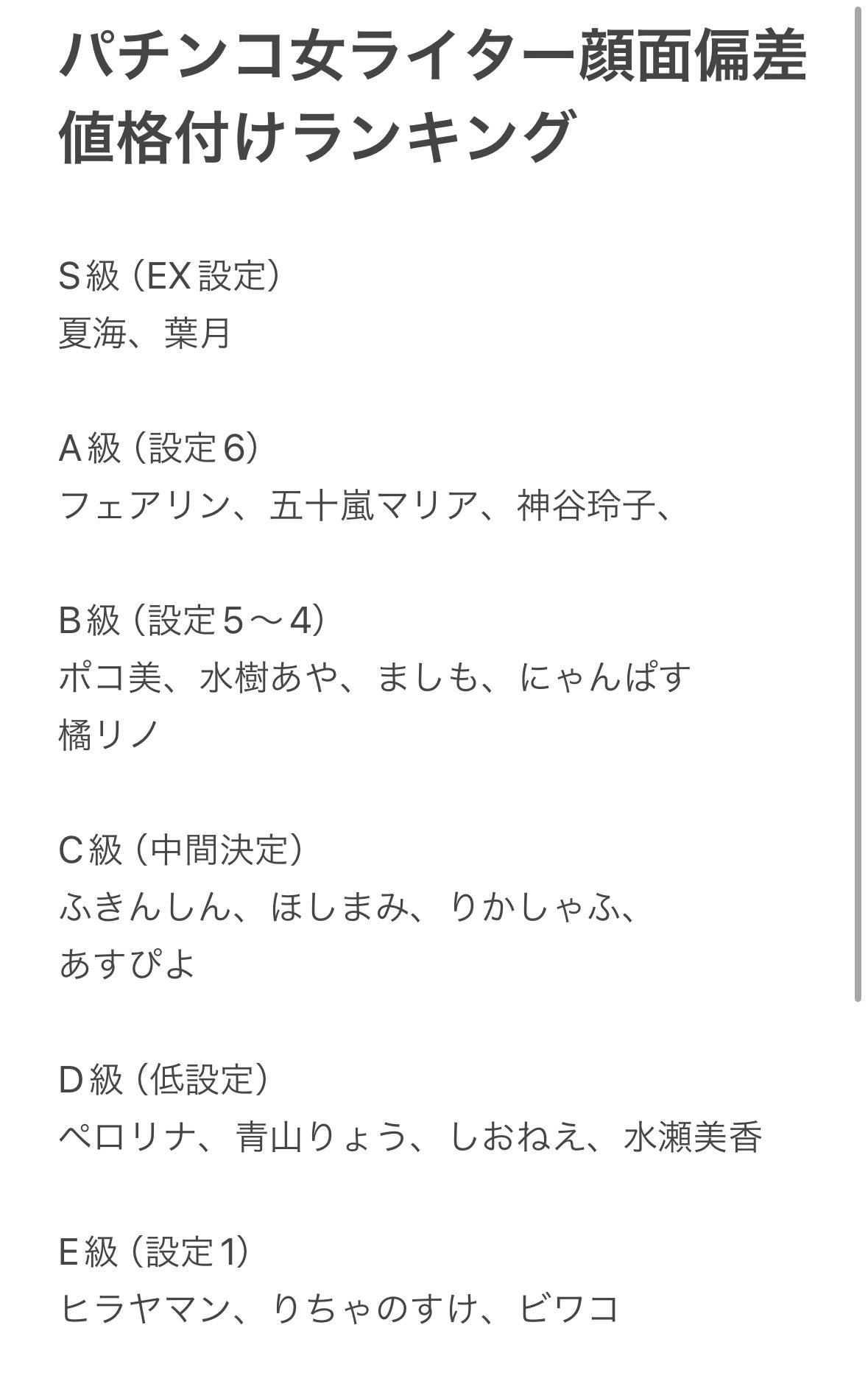 パチンコ ライター 女性 ランキング