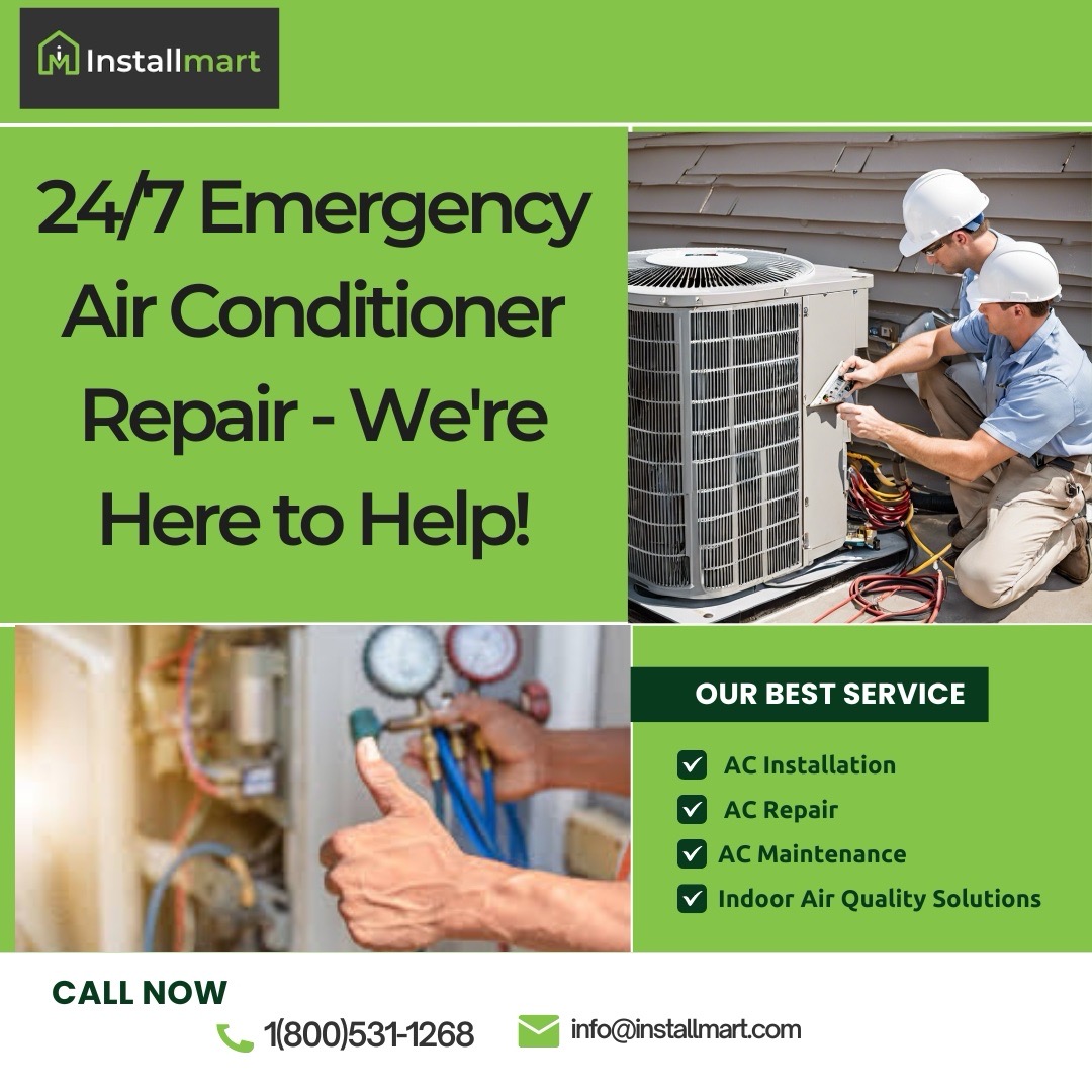 installmart's tweet image. 🔥Sweating in the summer heat? Our 24/7 emergency AC repair service is here to help you stay cool! 🕒🏡 Call us anytime, day or night, and our expert team will get your AC back up and running fast. Breathe easy – we&apos;ve got you covered! #ACRepair #EmergencyService