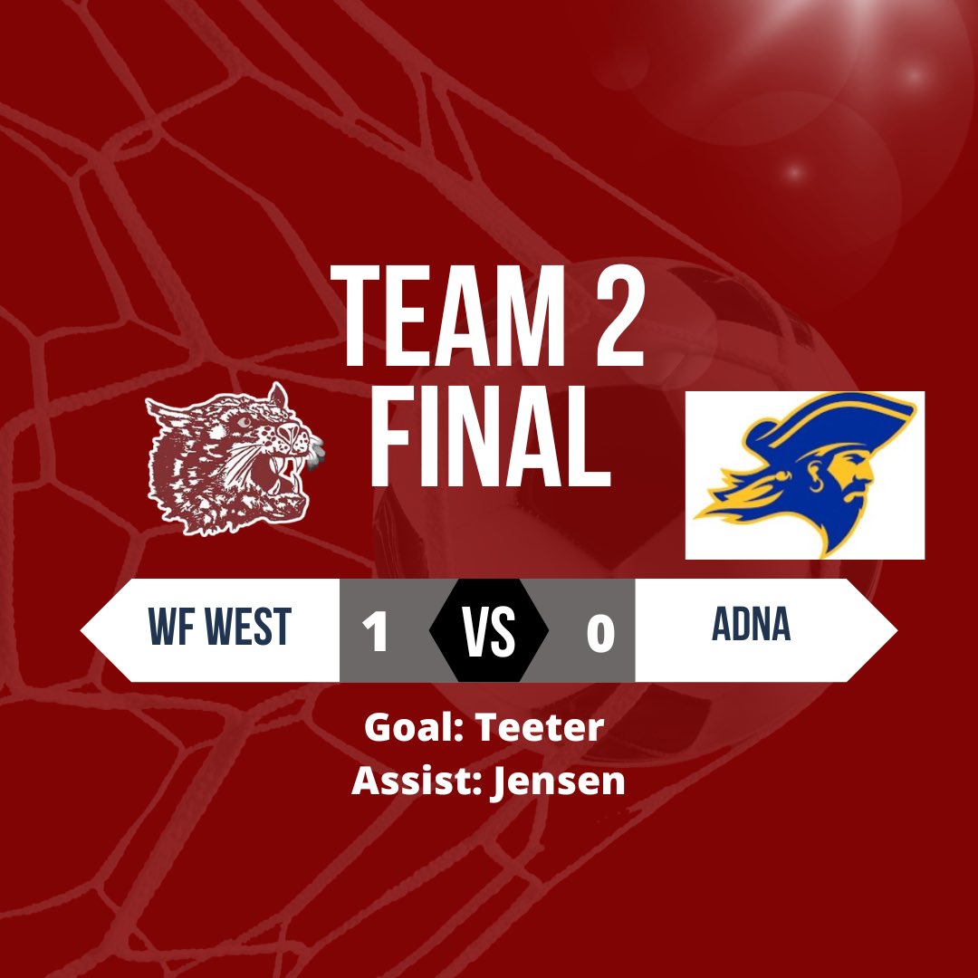 WFWestSoccer's tweet photo. Finals from the late games. Team 2 puts together a complete team performance to beat Adna Varsity. And Team 1 beats Centralia with 3 second half goals. Team 1 plays in the tournament championship tomorrow at 830pm! Team 2 plays Rochester tomorrow at 6pm 🐾⚽️ #GoCats #OnChehalis https://t.co/UAhJyd9HO0