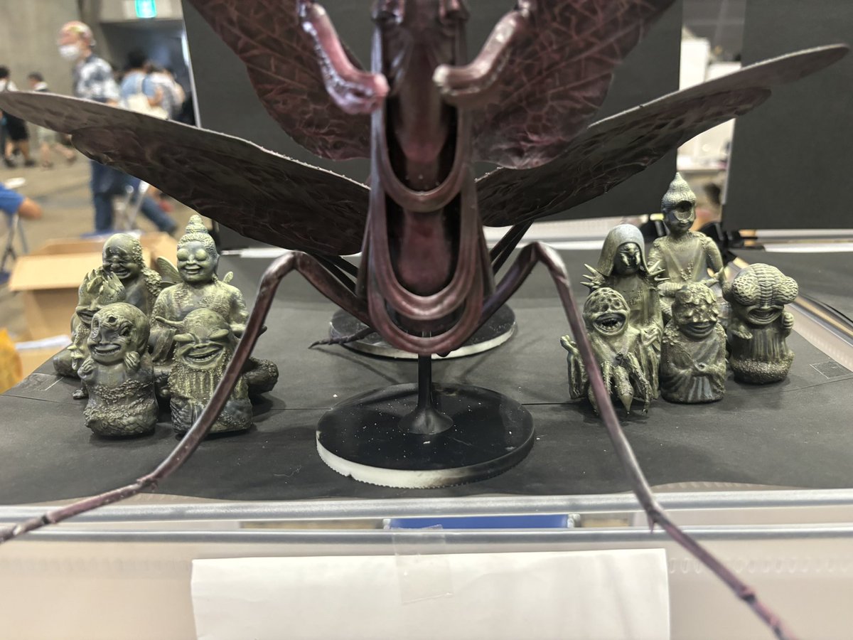 EacheTwo's tweet image. ディーラー名【イーチ探偵事務所】　
卓番：3-34-13

〇禍津観音

〇装甲車級擬人式神 多々良五◯◯

◯さんすの地蔵

オリジナル怪異クリーチャーモデルを展示しています（17:00まで）

よろしくお願いいたします🙇
#WF2024夏 #WF2024S #ワンフェス2024夏