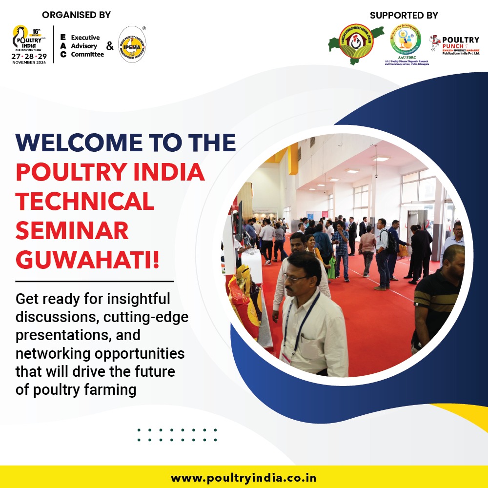 PoultryIndia15's tweet photo. πβ¨ Welcome to the Poultry India Technical Seminar in Guwahati!
π Join us as we delve into the "Advancing Poultry Innovation: Bridging Knowledge and Practice." π
#PoultryIndia #TechnicalSeminar #Guwahati #PoultryInnovation #KnowledgeAndPractice #Agriculture #Farming https://t.co/7YjhulM5Px