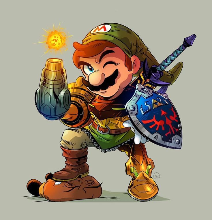 「What about sword n board Mario? 」|Benのイラスト