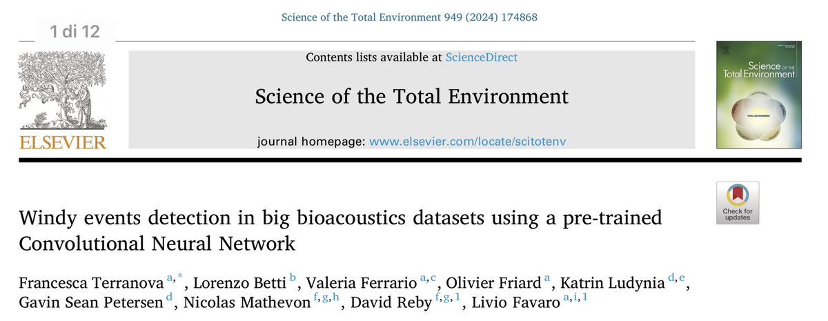 Livio Favaro (@liviof_80) on Twitter photo How can wind-disturbed recordings in big bioacoustics datasets be identified? Convolutional Neural Networks (CNN) might be a easy and straightforward solution … <a href="/baddiwad/">Francesca Terranova</a> <a href="/MathevonNicolas/">Nicolas Mathevon @nicolasmathevon.bsky.social</a>
Check out our latest paper sciencedirect.com/science/articl… How can wind-disturbed recordings in big bioacoustics datasets be identified? Convolutional Neural Networks (CNN) might be a easy and straightforward solution … <a href="/baddiwad/">Francesca Terranova</a> <a href="/MathevonNicolas/">Nicolas Mathevon @nicolasmathevon.bsky.social</a>
Check out our latest paper sciencedirect.com/science/articl…