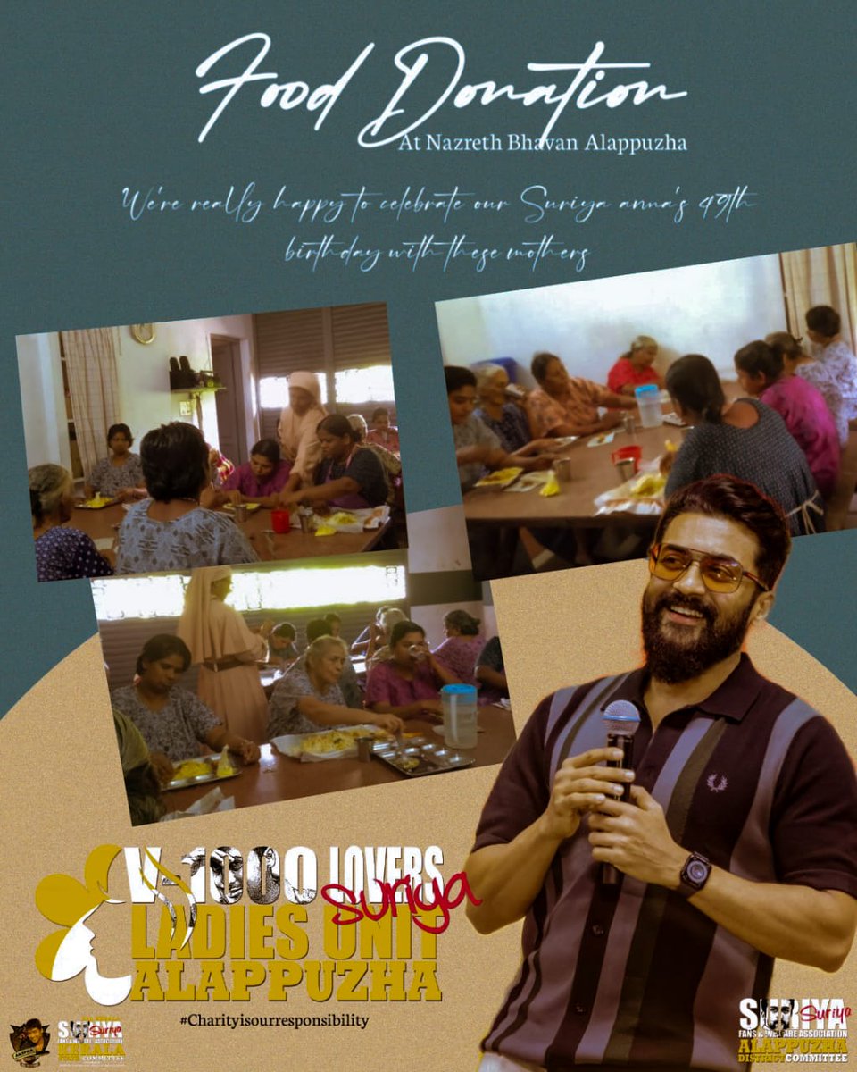 V1000_Alpy's tweet photo. _We're really happy to celebrate our Suriya anna's 49th birthday with these Mothers❤️_
V1000 lovers Ladies unit Alappuzha 🤍 https://t.co/FxtrDpSvgf