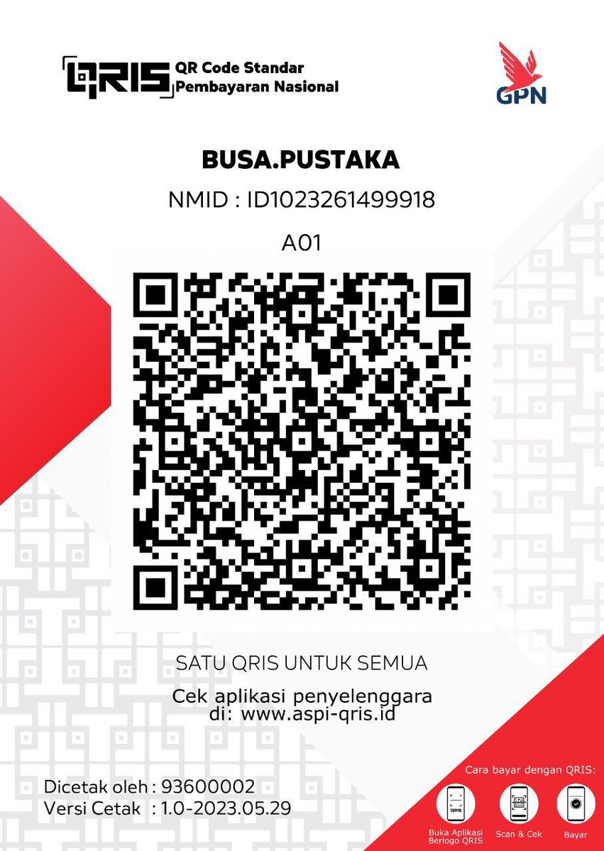 Sobat, saat ini ratusan anak-anak Busa Pustaka terkendala buku paket Merdeka Belajar karena keterbatasan stok buku di sekolahnya. Untuk efisiensi, akan fotokopi jumlah besar. Dukungan dapat diberikan lewat BRI a/n Adi Sarwono rek 814001003529534 dan QRIS (konfirmasi via DM)