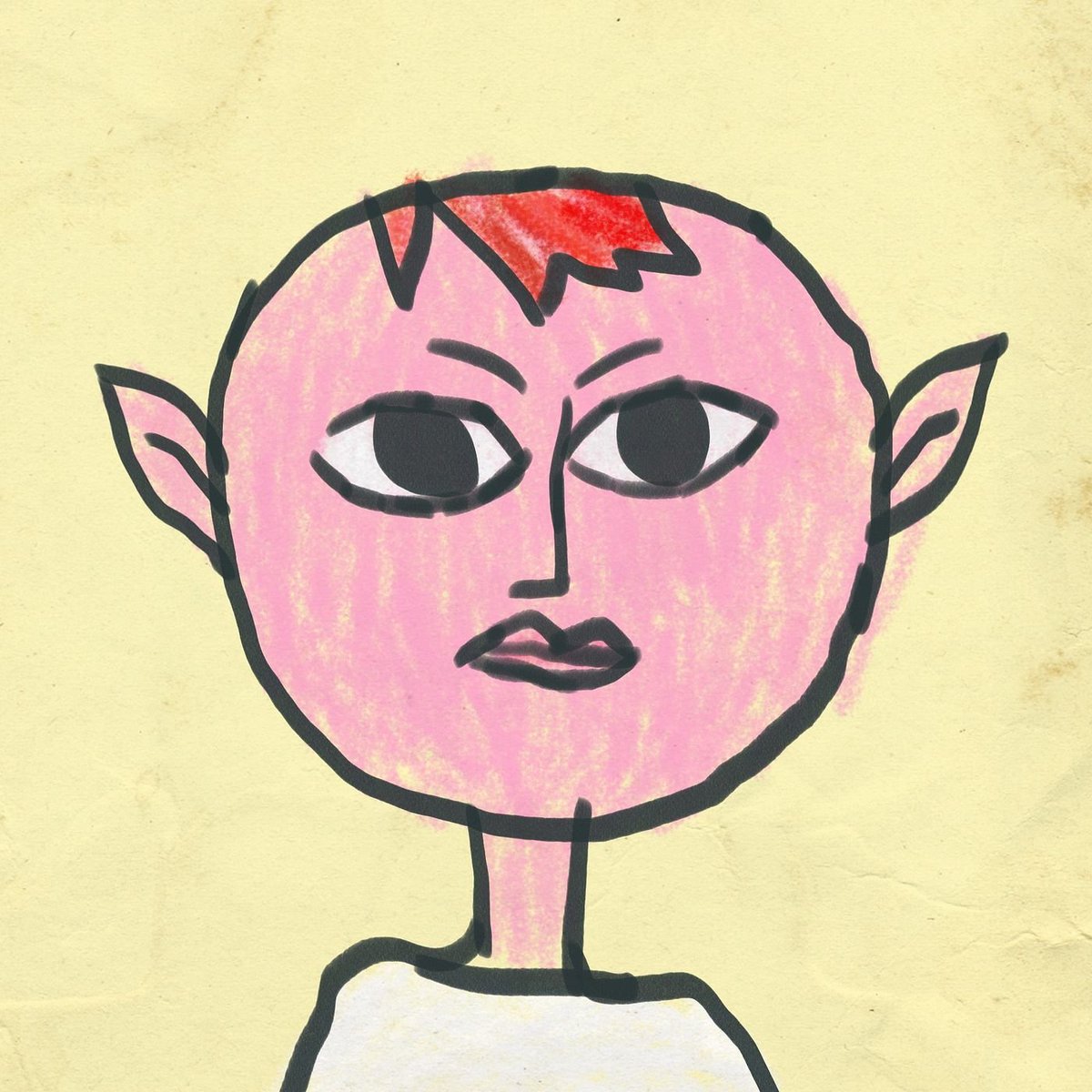 westinpeace's tweet photo. In the ballparkkkkk but not sold, the AI does weird stuff though.
There are no headphones in @badkidsart so it will be someone with ears that stick out hard - but looking for more transparent skin / blue shirt I think.
Eyes and lips and ears and hair though - this could be the one but idk where the blue comes from.
Actually the nose is all wrong - but that is kind of the process - locking down some features and then filtering more and more or just scannnning manually since there are a TON of background colors / high trait count features.
@PictureDays // @badkidsart 📸 😈