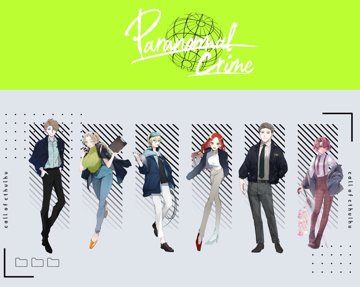 17855y's tweet photo. CoC「Paranormal Crime 」
 ::
HO1 Zachary・M・Hunt /Switchさん
HO2 Stephanie・Summer /けいさん
HO3 Ian・Sea /ぼにたんさん
HO4 Shelia・Aliciere /な子さん
HO5 Walter・Appleyard /こめさん
HO6 Cherry・Beryl /かづきさん
KP やゆ
 :: https://t.co/o4t0qBW5sX