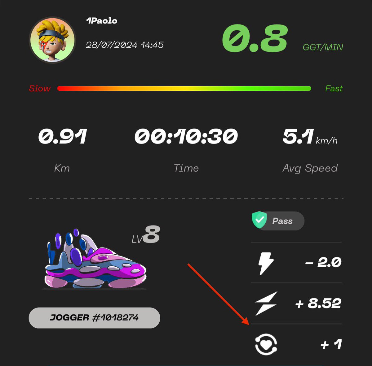 1PaoloTV's tweet image. Day 6 of 1000 #DiamondFeet 💎🦶
Let’s burn 2 energy daily 🔥⚡️

Any guess what the ❤️+1 is? 
#STEPNGO #AlphaTest