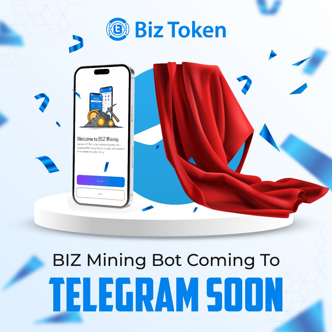 bizeglobal's tweet photo. ๐ขBIZ Mining Bot Coming To Telegram Soon.
Stay Tuned With Biz Ecosystem๐ค
๐ฑVisit our site: https://t.co/DhidR0xIgO
#BizToken #BizMining #cryptocurrency #Bizecosystem https://t.co/MgvLq49DED