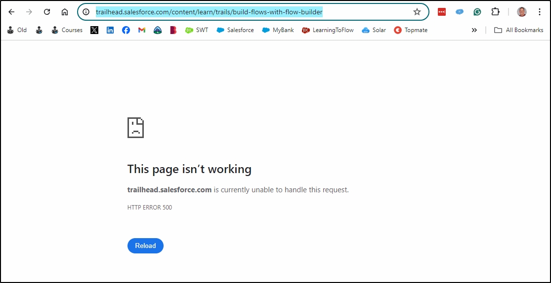 CertifyCRM's tweet photo. @trailhead something broke: https://t.co/nkKIPWx778