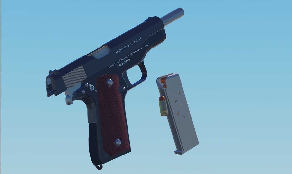 brenan1111's tweet photo. Colt m1911a1
#Roblox #Robloxdev #RobloxBuilds https://t.co/3AY87WMVYn