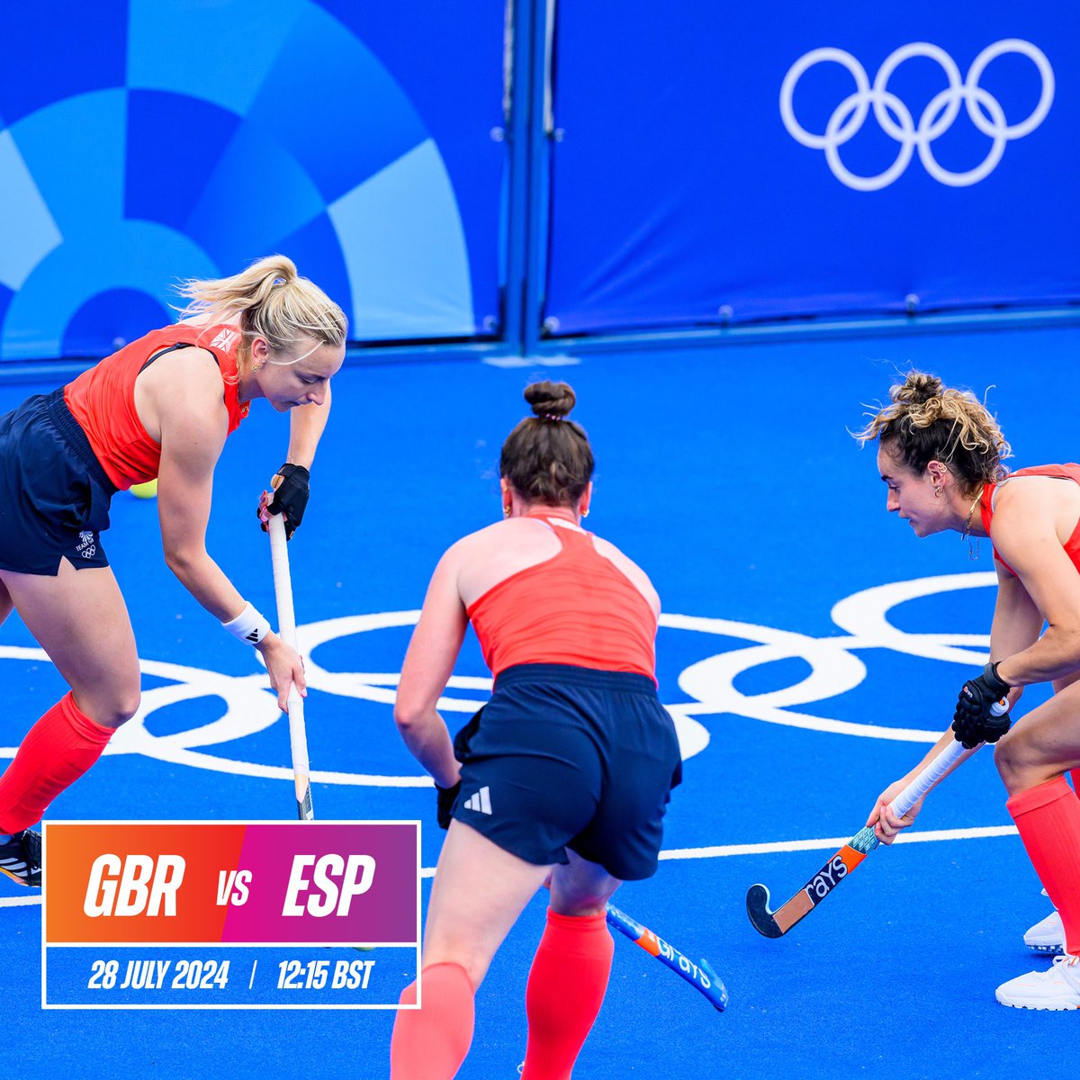 The women are in action this afternoon, starting their #Paris2024 campaign against Spain 🇪🇸🇬🇧 

PB 12:15pm 

📺 Watch the action unfold on Discovery+