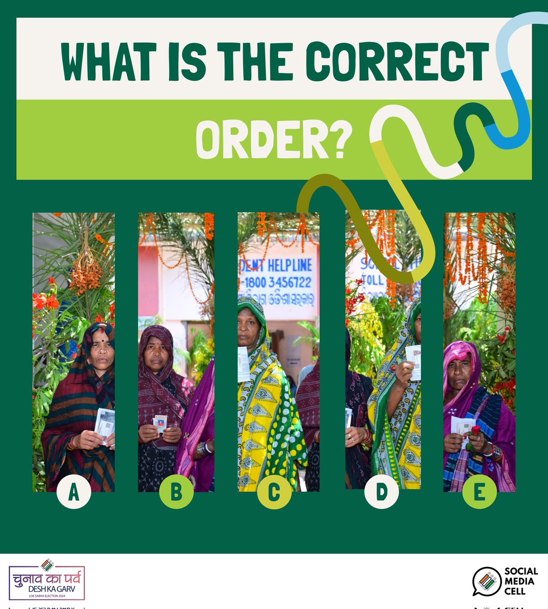 Solve the puzzle!🧩

Arrange it and see what comes out ✨
Comment the correct sequence of photos!

#ChunavKaParv #DeshKaGarv #Elections2024 #ECI