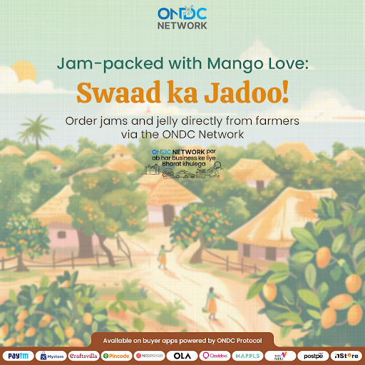 ONDC_Official's tweet photo. Discover the taste of pure bliss with our Mango Cashew Jam from Tiswadi Taluka, Goa. 🌴 Perfect for adding a tropical twist to your breakfast or snacks. 🍯✨ #DirectFromFarm #GoanDelights #ONDCNetwork
Order now: https://t.co/TS6zXm4j8u
ONDC par ab har business ke liye Bharat khulega
#ondc #DigitalIndia #everyonescommerce #BharatKhulega #mango #mangojam
@PiyushGoyal | Rajesh Kumar Singh | Sanjiv Singh | @anilarch | @NandanNilekani | @AdilZainulbhai | @rssharma3 | @buzzindelhi | @sureshksethi | @dilipasbe | @jaxayshah | @ramann_siva | @ashishchauhan | @pramodkvarma | @SujithNairK | @kumarraja1 | @praveendel | @KoshyTK | @shireeshjoshi | @jainvibhor | @sfacindia