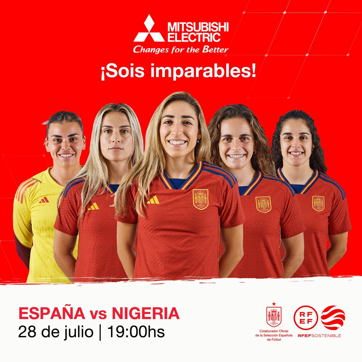 Mitsubishi Electric (@mitsuelect) on Twitter photo ⚽️ Segundo partido de nuestras campeonas <a href="/SEFutbolFem/">Selección Española Femenina de Fútbol</a>.🇪🇸🏅¿Cuántos golazos veremos hoy?
#EstuSelección #MitsubishiElectricconLaRoja ⚽️ Segundo partido de nuestras campeonas <a href="/SEFutbolFem/">Selección Española Femenina de Fútbol</a>.🇪🇸🏅¿Cuántos golazos veremos hoy?
#EstuSelección #MitsubishiElectricconLaRoja
