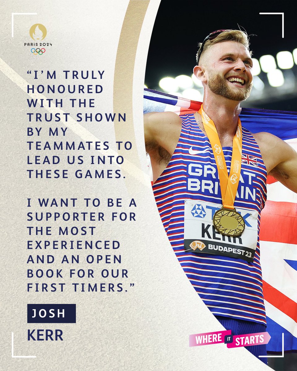 LIONHEART 🦁

Josh Kerr will lead our athletics team at #Paris2024 🫡

Read more 👉 britishathletics.org.uk/news-and-featu…

#WhereItStarts #Athletics
