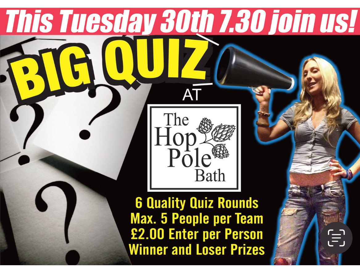 ⁦<a href="/bathlive/">Bath Live</a>⁩ ⁦<a href="/WeLoveBath/">Love Bath</a>⁩ ⁦<a href="/BathEcho/">Bath Echo</a>⁩ ⁦<a href="/BathCoUK/">Bath.co.uk</a>⁩ ⁦@bathbid⁩ ⁦<a href="/VisitBath/">Visit Bath</a>⁩ Tuesday at the Hop Pole Upper Bristol Road Bath!!!