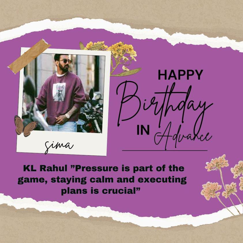 Simakabirthday's tweet photo. ⋆нв∂ ιη α∂ναη¢є ѕιмα ⋆༘𐦍    

I’m wishing you the wisdom of KL Rahul: Hope you’ll manage pressure with composure like your idol.

From : @ManojXKaran

@Heythere7890 
#HBDSima 🥂
https://t.co/ce1x5vhraf https://t.co/xk1JJ69nnV