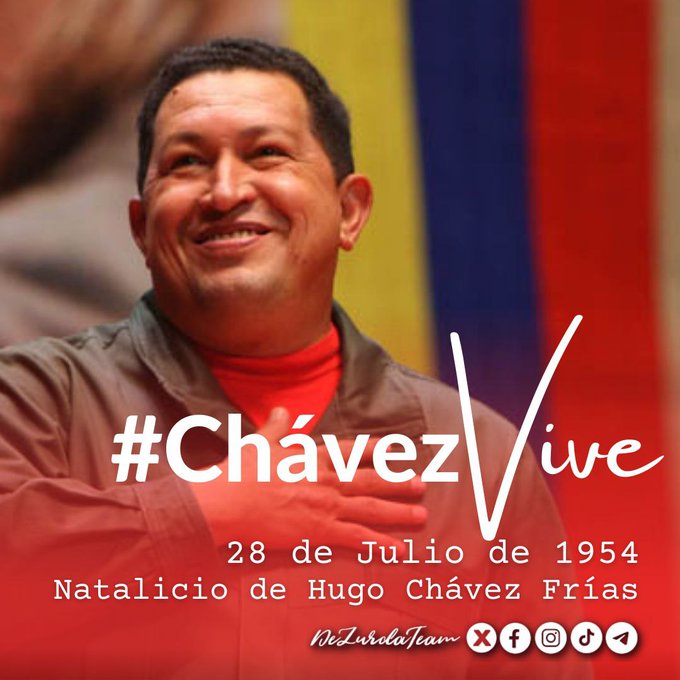 CubacooperaveG's tweet photo. Con la #Patria en paz llegó el gran día en que nuestro Comandante #Chávez cumple 70 años. En su honor, hoy daremos una gran batalla por la Paz, la vida y el futuro, será la victoria de los que amamos a #venezuela. ¡Es tu victoria Comandante! #ChávezVive https://t.co/880AfhSqDY