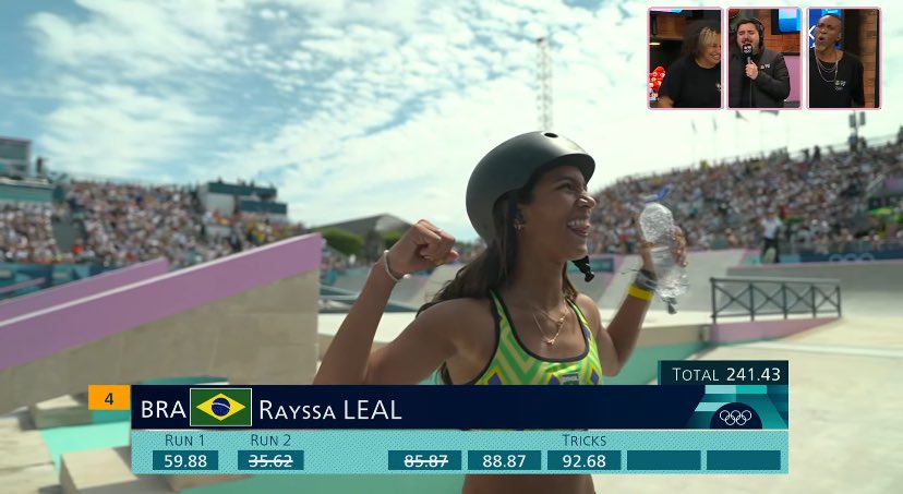oocbrsao's tweet photo. rayssa leal faz a maior nota da história do stake olímpico, ela é muito foda! https://t.co/rsSHdZRfL5