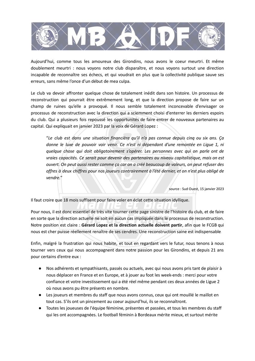 MBIDF's tweet image. Communiqué MBIDF - 28/07/2024