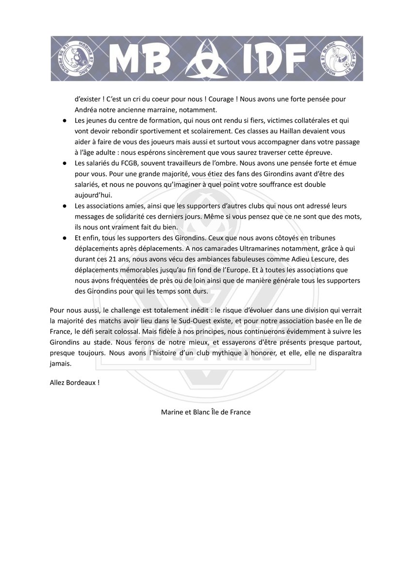 MBIDF's tweet image. Communiqué MBIDF - 28/07/2024