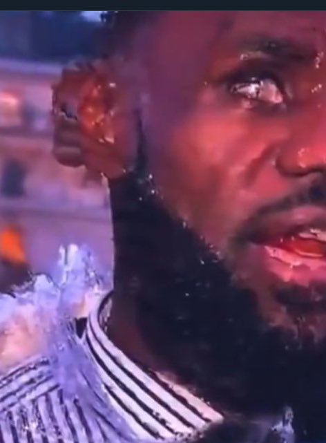 Shape shifting Reptilian Lebron James caught red handed at the Olympics….