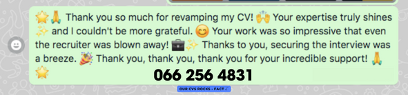 CV_Jobseeker's tweet photo. Start your success here!👇🏿
Enhance your job search with our revamped CV!
1️⃣ Connect 📲
2️⃣ Select revamp CV
Ready to excel?
Check it out 👉🏿 |

📎 https://t.co/9GO8vhCMcv|

Find out more | #JobSeekersSA https://t.co/QZAR7P2alx
