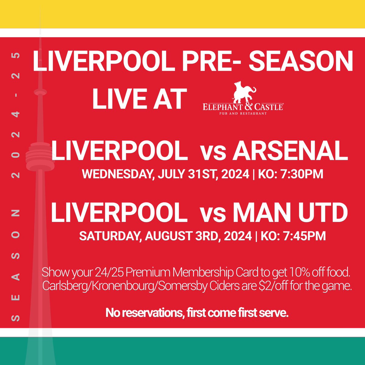 It's all beginning again.. season is kicking off..
Come out to E&amp;C to watch a few matches and warm up for the new campaign.. YNWA