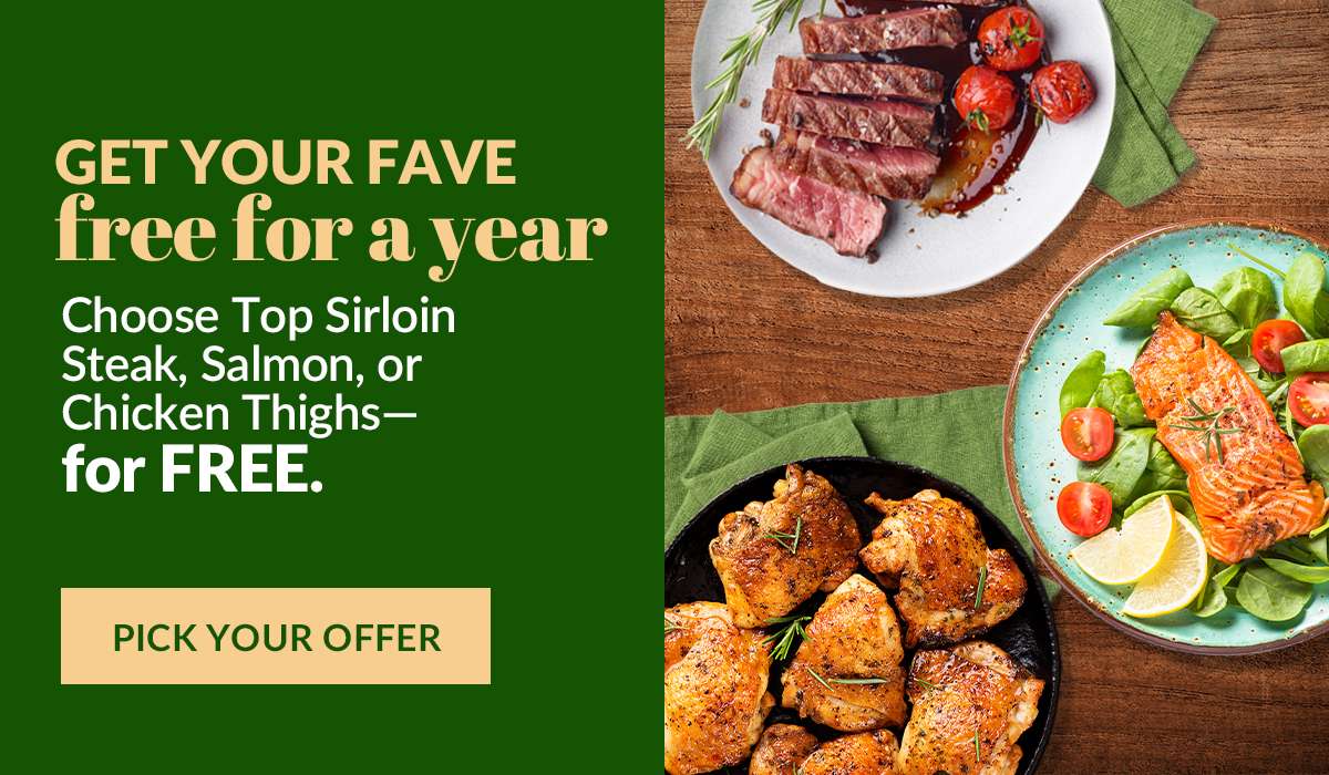 CinnamonHollow's tweet image. ad LAST DAY - New users can select their choice of either Bone In Thighs, Top Sirloins or Salmon in your box for a year, no code required! butcherbox.pxf.io/c/173337/20420… #ButcherBoxPartner #ButcherBox #meat #CYOOffer #ChooseYourOwn