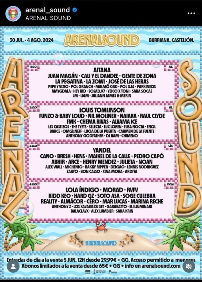 claudiacva's tweet photo. Vendo entrada Arenal Sound con camping arenal A‼️ Del 30 de julio al 4 de agosto #arenalsound #campingarenal #arenalsound2024 https://t.co/FnNj0wwXoH