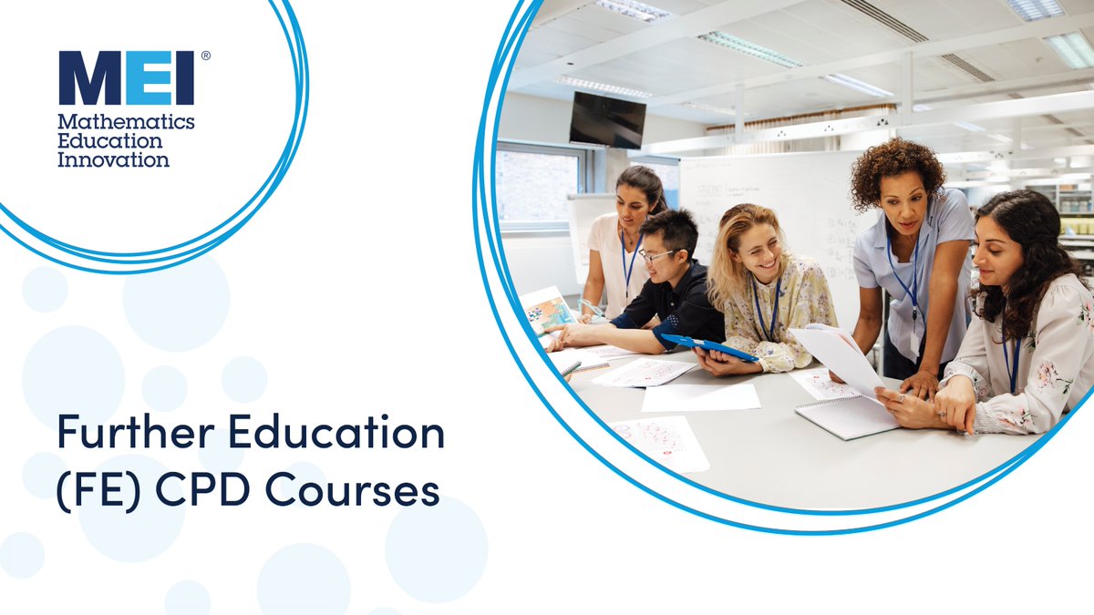 MEIMaths's tweet photo. Our FE CPD courses are live!
These courses are designed to assist teachers in FE settings who teach students resitting GCSE Mathematics or studying Functional Skills Maths
All sessions are free - it's a no-brainer! #FECPD #FEMaths
Find out more here 👇https://t.co/sG9WmN35YB https://t.co/sRvWHBj6xV