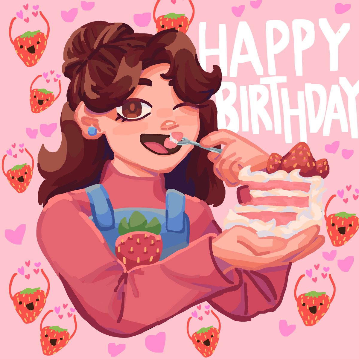 Birthday stream in like 5 hours from now, with big party on the SMP and probably some Overcooked and/or PlateUp beforehand. Would love to see you there! ❤️❤️❤️ (art by cookiebear)