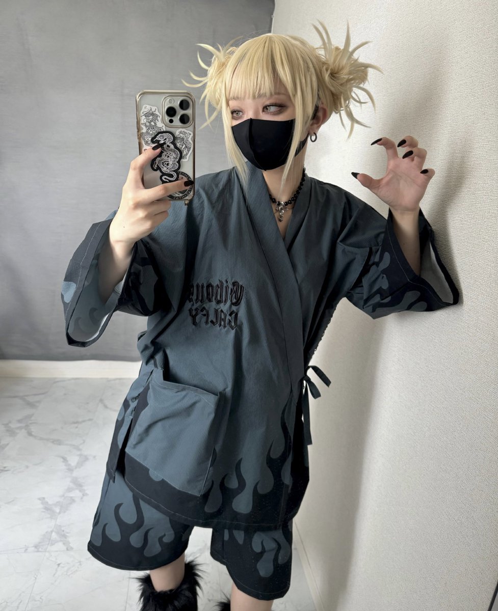 gibous 浴衣 再販】gibous dark snake yukata black
