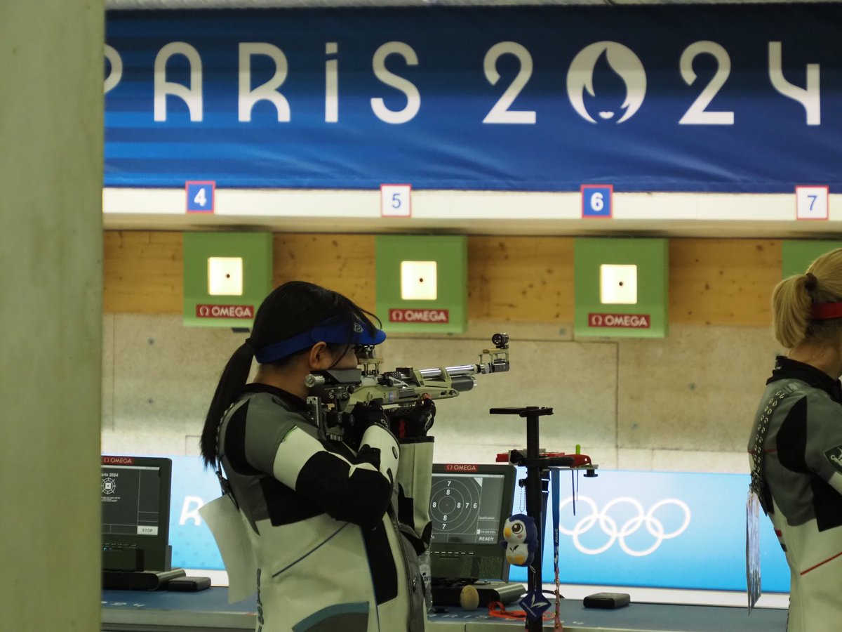 tomshooting's tweet photo. パリ2024オリンピック射撃
エアライフル女子　野畑美咲選手　12位となりました。昨日調整した内容がしっかりと機能してました。射撃時間は33分ほど。全射手で一番早かったです。あと少しでファイナルでした。
#teamjapan 
#一歩踏み出す勇気を 
#明治大学 
#明治大学射撃部 
#明治大学広報 https://t.co/c4jnJYMixJ