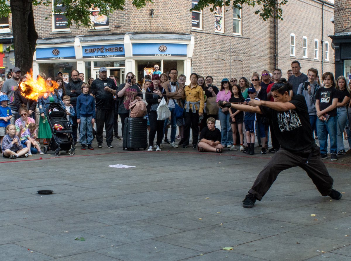 kingssquareyork's tweet photo. Street performances today in the square. Lots of international acts around come and catch their shows. #york #visityork #streetperformer #kingssquare https://t.co/BlUHlUFaWW