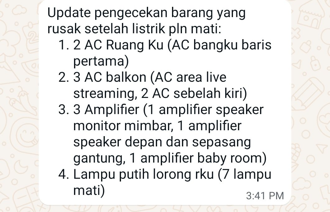 airintheo's tweet photo. @pln_123 kondisi gereja gara2 listrik naik turun jam 1-an siang ini di daerah mangga besar. Gimana pertanggungjawabannya dah? 😭 https://t.co/U0oikitCHc