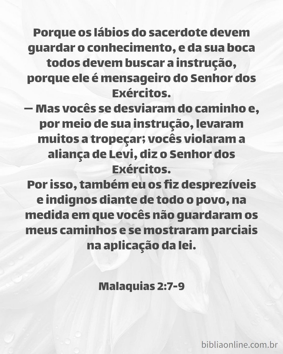 Jair47240183's tweet photo. Malaquias 2:7-9 - Nova Almeida Atualizada
https://t.co/bfrpod3Q5i
#Bíblia #BíbliaNAA #Malaquias #Malaquias2 #Ml2 #Deus #profetaMalaquias #sacerdotes #pecados #consequências #adoração #casamento #fidelidade #rpSp #LEIA_A_BÍBLIA #ESTUDE_A_BÍBLIA #CONHEÇA_A_BÍBLIA @bibliaonline https://t.co/p2TDwDDdH2