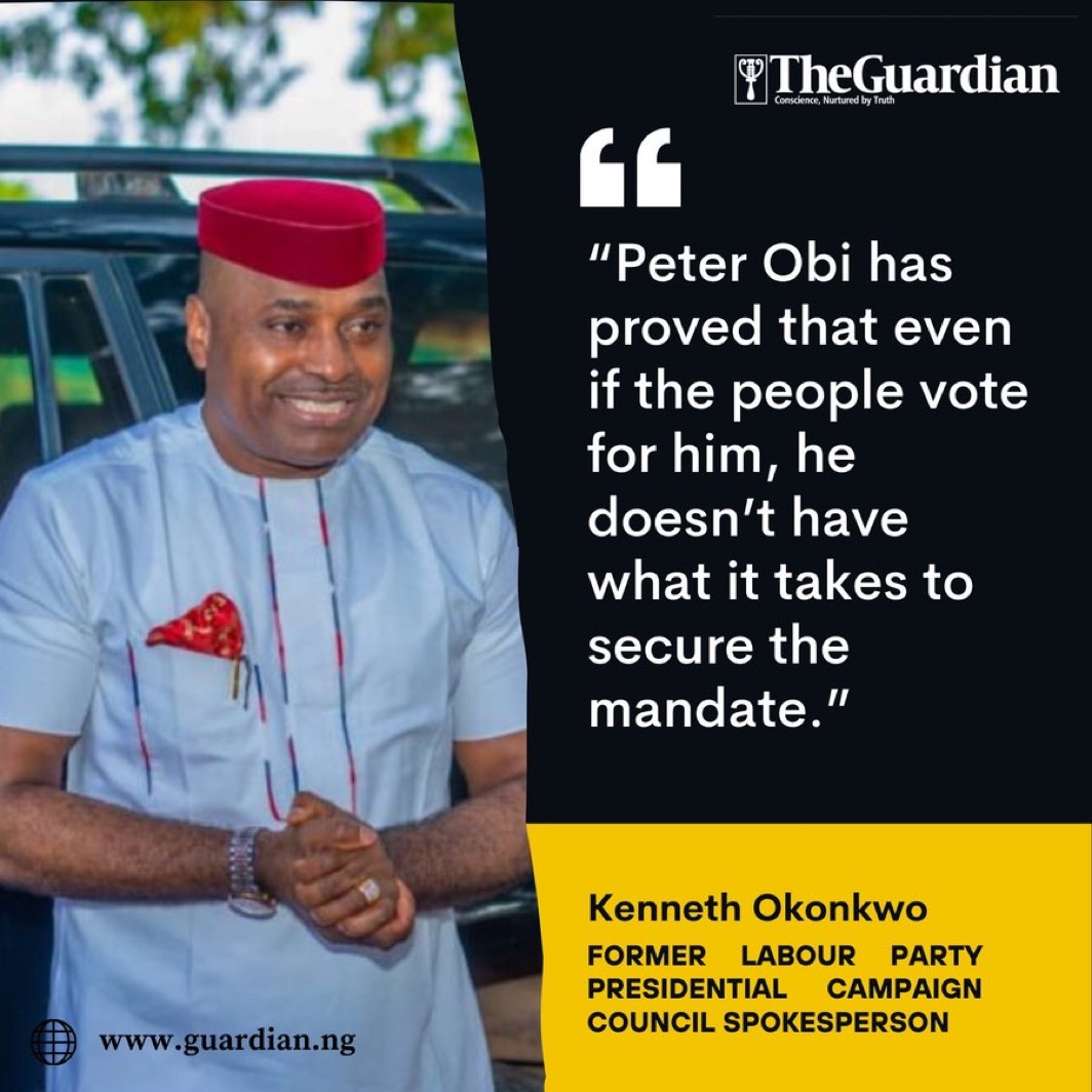 BREAKING NEWS: The former spokesman for opposition Labour Party presidential campaign council Kenneth Okonkwo has left Labour Party. 

Thoughts on this ?