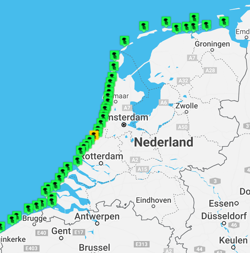kwallenradar's tweet photo. Prima dag voor het strand! Weinig #kwallen https://t.co/Fa4p3tg7H8