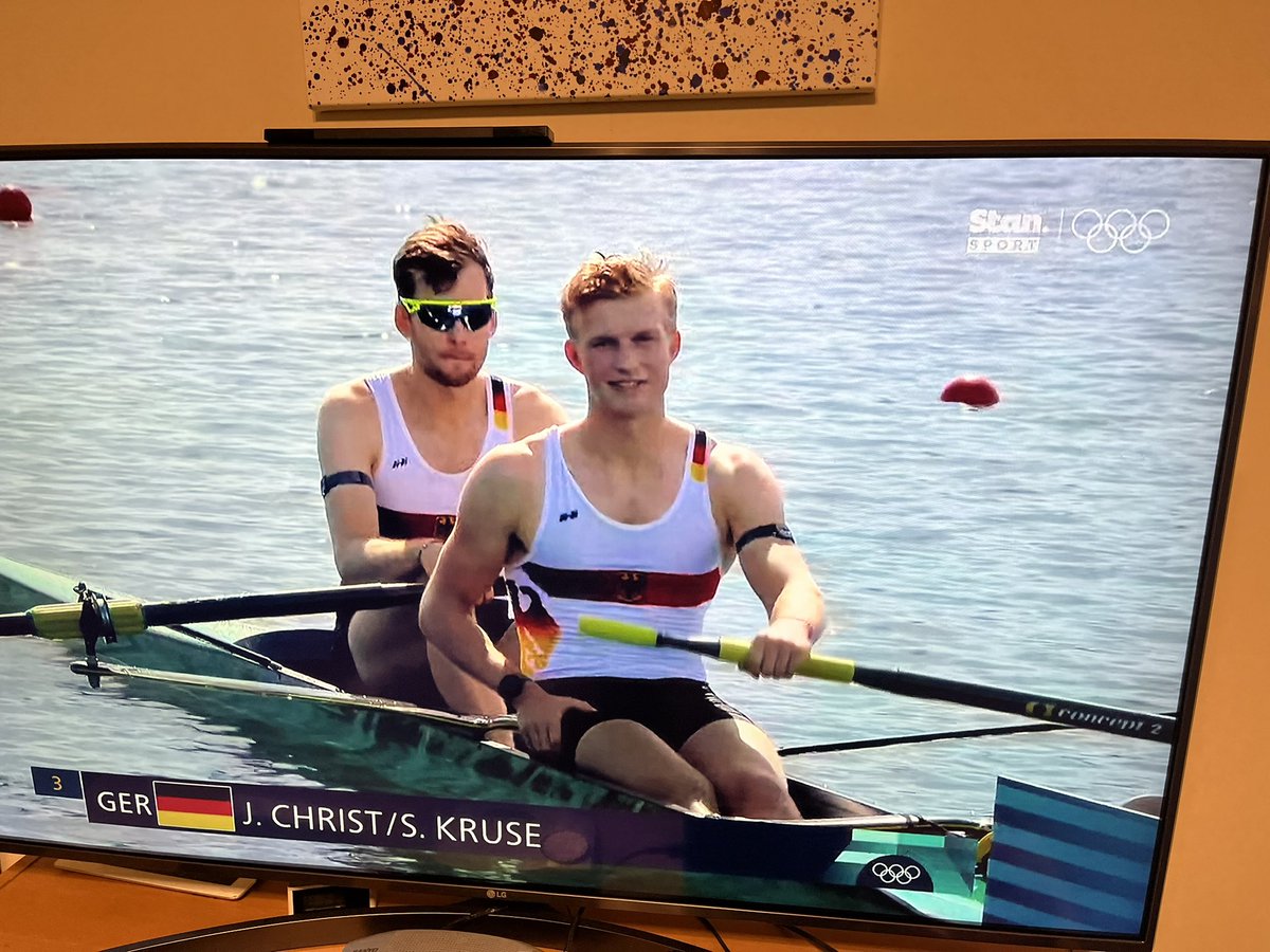 Surely one of these blokes has an unfair advantage on the water? #Olympics2024