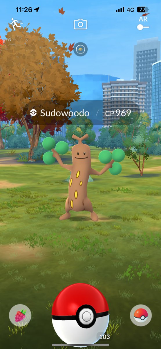 SveinTorill's tweet photo. @NianticHelp why are there fall-looking trees and leaves falling down? It’s July… https://t.co/VQ4bu2YyPa