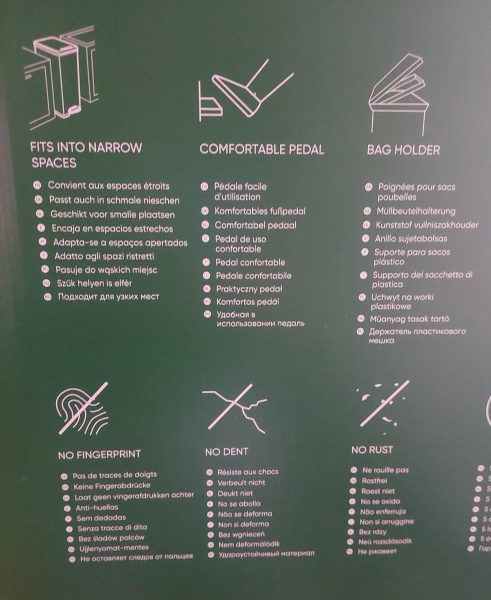 OkkiPepernoot's tweet photo. Klein leed, ik weet het, maarrr... Kocht nieuwe afvalemmer. En die heeft een aantal kwaliteiten, zo vindt #Curver. Eén ervan is dat de bin "geen vingerafdrukken achterlaat".
Wáárom!? is dit een pluspunt voor een afvalemmer?? https://t.co/UanqG2fbm6