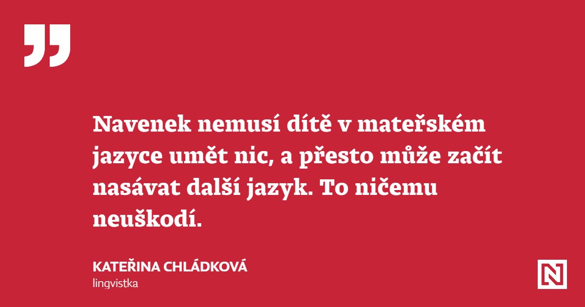 „Druhý jazyk malému dítěti neuškodí. Naopak. Ale také platí, že nikdy není pozdě,“ říká lingvistka Kateřina Chládková.
denikn.cz/1465634/druhy-…