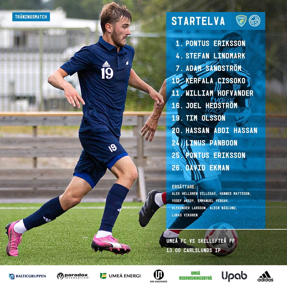 UmeaFC's tweet photo. Dagens elva! 📋
#UFCSFF #FörUmeå https://t.co/rwO0BRfXzt