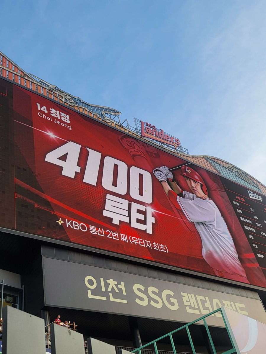 최정 우타자최초 4100루타 축하해요🎉🎉